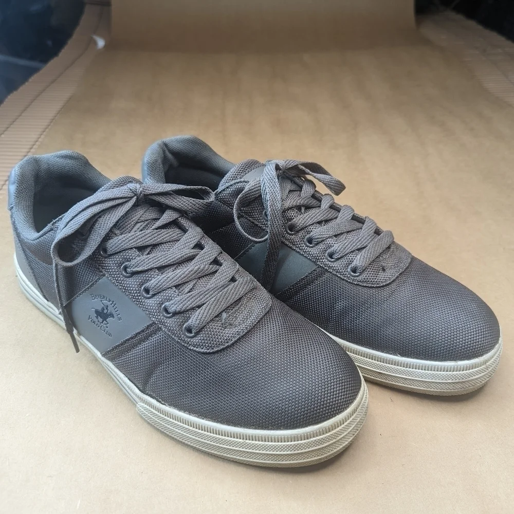 Beverly Hills Polo Club Sneakers Men's Sz 10 Grey Canvas Shoes